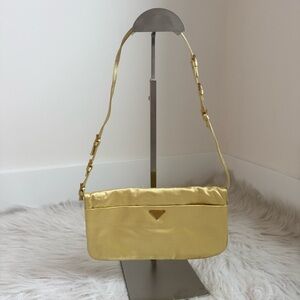 Authentic vintage butter yellow satin prada vintage handbag